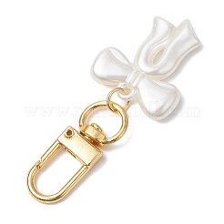 2Pcs Flower & Bowknot Plastic Imitation Pearl Pendant Decorations&nbsp;HJEW-JM02558
