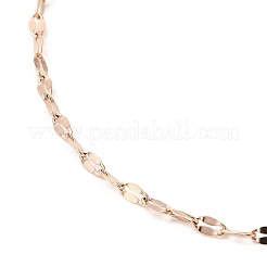 Ion Plating(IP) 304 Stainless Steel Dapped Chain Necklace for Men Women&nbsp;NJEW-E076-02RG