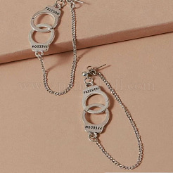 Handcuffs Alloy Curb Chain Dangle Stud Earrings&nbsp;FS-WG22813-01