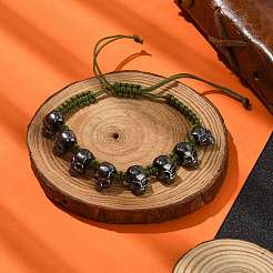Halloween Theme Adjustable Nylon Cord Braided Beads Bracelets&nbsp;BJEW-JB10916-S