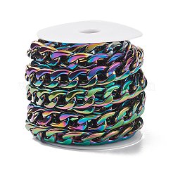 PVD Vacuum Plating 304 Stainless Steel Cuban Link Chains&nbsp;STAS-B020-07M