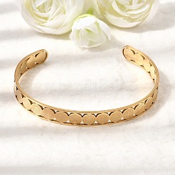 201 Stainless Steel Open Cuff Bangles for Women&nbsp;BJEW-Z162-01G