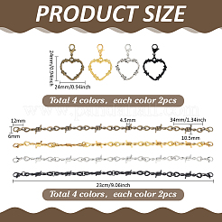 16Pcs Heart Zinc Alloy Hat Chian and Pendant Decorations&nbsp;HJEW-PH02429