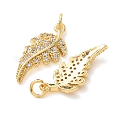 Brass Micro Pave Clear Cubic Zirconia Pendants&nbsp;CU-CBA2907-08G