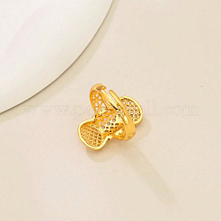 Geometric Hollow Brass Adjustable Open Cuff Rings for Women&nbsp;RI7921