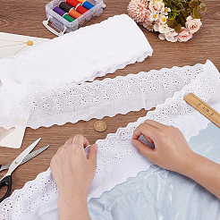 15 Yards Cotton Embroidery Hollow Flower Lace Trim&nbsp;OCOR-WH0003-045B