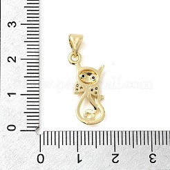 Brass Micro Pave Cubic Zirconia Pendants&nbsp;KK-C137-07C-G