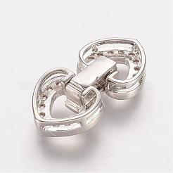 Brass Micro Pave Cubic Zirconia Fold Over Clasps&nbsp;ZIRC-J016-02P