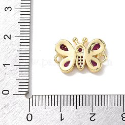 Brass Pave Cubic Zirconia Butterfly Links Connector Charms&nbsp;KK-L268-028G-04