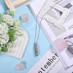 1Pc 304 Stainless Steel Tree of Life Hollow Column Pendant Pet Urn Ashes Necklaces&nbsp;NJEW-CA0001-28RC