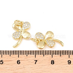 Brass Micro Pave Cubic Zirconia Pendants&nbsp;KK-C162-044G