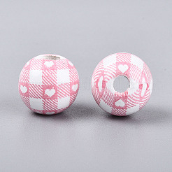 Printed Schima Wood Beads&nbsp;WOOD-T033-05M