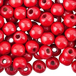 300Pcs Flat Round Maple Beads&nbsp;WOOD-PA0001-04