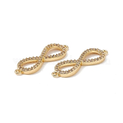 Brass Micro Pave Clear Cubic Zirconia Connector Charms&nbsp;KK-E068-VB386