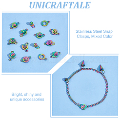 12Pcs 201 Stainless Steel Snap Clasps&nbsp;STAS-UN0053-71