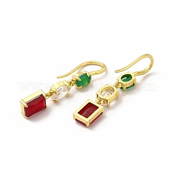 Rack Plating Brass Cubic Zirconia Stud Earrings&nbsp;EJEW-H091-27G