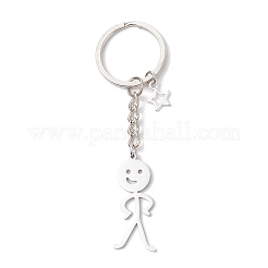 2Pcs 304 Stainless Steel  Keychains&nbsp;KEYC-JKC01163