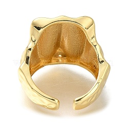 Rack Plating Brass Micro Pave Cubic Zirconia Open Cuff Rings for Women&nbsp;RJEW-M022-07G
