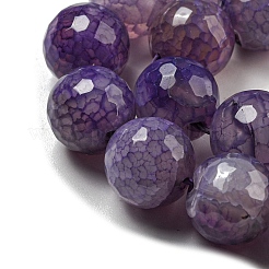 Faceted Natural Dragon Veins Agate Beads Strands&nbsp;X-G-F447-12mm-L04