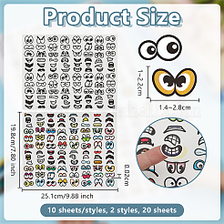 2Bags 2 Colors Eye Paper Self-adhesive Stickers&nbsp;DIY-OC0015-08