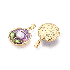 Brass Enamel Pendants&nbsp;KK-SZC0009-08G-02