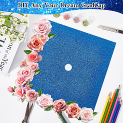 Square EVA Glitter Graduation Cap Topper Stickers&nbsp;DIY-WH20053-05F