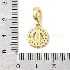 Brass Pave Clear Cubic Zirconia European Dangle Charms&nbsp;KK-A296-06A-G