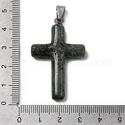 Natural Moss Agate Cross Pendants&nbsp;KK-D021-04D-P