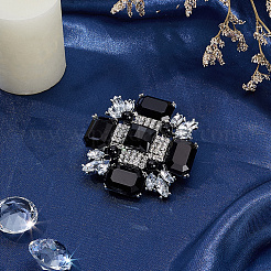 1Pc Tibetan Style Alloy Rhinestone Brooches&nbsp;JEWB-SP0001-16B
