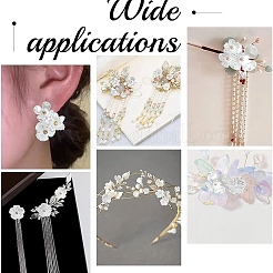 500Pcs 10 Styles ABS Plastic & Acrylic Imitation Pearl Bead Caps&nbsp;OACR-YW0004-12