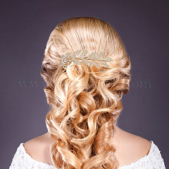 10Pcs 10 Style Wedding Bridal Flower & Leaf Iron Hair Combs&nbsp;OHAR-BC0001-02