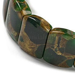 Synthetic Rectangle Gold Clinquant Stone Stretch Bracekets&nbsp;G-P549-01D