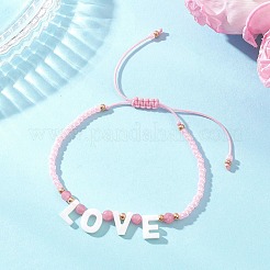 2Pcs Valentine's Day Dyed Natural White Jade Bead & Rose Quartz & TOHO Round Seed Beads Braided Bead Bracelets for Women&nbsp;BJEW-MZ00244