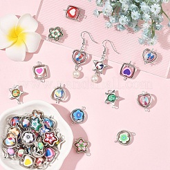 50Pcs 5 Styles Handmade Polymer Clay & CCB Frame Links Connector Charms&nbsp;CLAY-YW0002-64