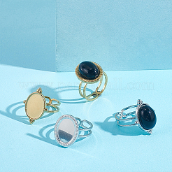304 Stainless Steel Cuff Ring Findings&nbsp;FIND-UN0003-47A
