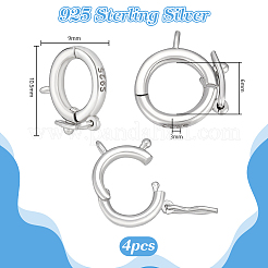 4Pcs 925 Sterling Silver Twister Clasps&nbsp;STER-PH0004-33