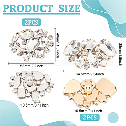 4Pcs 2 Style Detachable Flower Glass Crystal Rhinestone Shoe Decoration&nbsp;FIND-HY0003-38