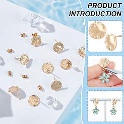 8 Pair Brass Stud Earring Findings&nbsp;KK-BC0013-07