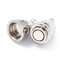 Tarnish Resistant 304 Stainless Steel Magnetic Clasps with Loops&nbsp;STAS-M290-06A-P