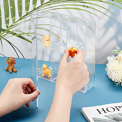 2-Tier 6 Grids Transparent Plastic Action Figures Display cases&nbsp;ODIS-WH0020-90