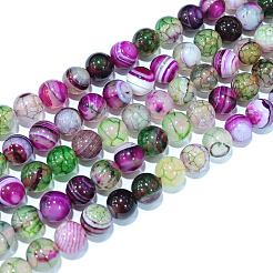Natural Striped Agate/Banded Agate Bead Strands&nbsp;X-G-K155-A-8mm-10