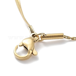 201 Stainless Steel Double Layer Necklace with Round Ball Beaded for Women&nbsp;NJEW-D055-01G
