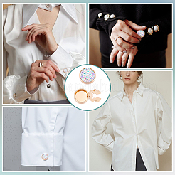 Flat Round Brass Cufflinks&nbsp;FIND-WH0366-453KCG
