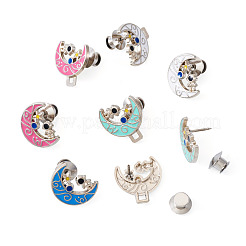 4 Pairs 4 Colors Platinum Alloy Enamel Waist Tighteners&nbsp;AJEW-TA0002-66