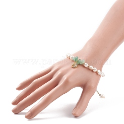 Gemstone Chips & Pearl Beaded Bracelet&nbsp;BJEW-JB08236