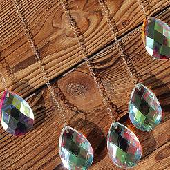 Moon & Star Natural Gemstome Hanging Suncatchers&nbsp;RN-CBA387D-03G