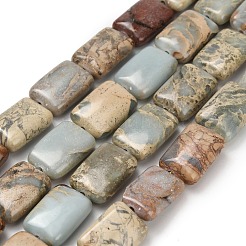 Natural Aqua Terra Jasper Beads Strands&nbsp;G-Z110-F01-10x14mm