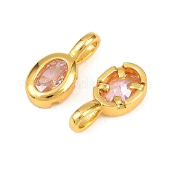 Brass Micro Pave Cubic Zirconia Pendants&nbsp;KK-H263-01G