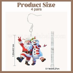 Acrylic Santa Claus Dangle Earrings&nbsp;EJEW-YWC0001-01