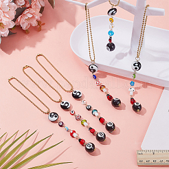6Pcs 6 Styles Handmade Lampwork Beads Hanging Ornament&nbsp;HJEW-AR00015